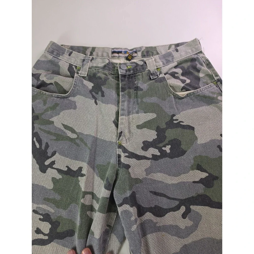Rare BC Ethic Trousers Enduro Camo Y2K 1990s Baggy USA Skater 36x32 Cargo 2263
